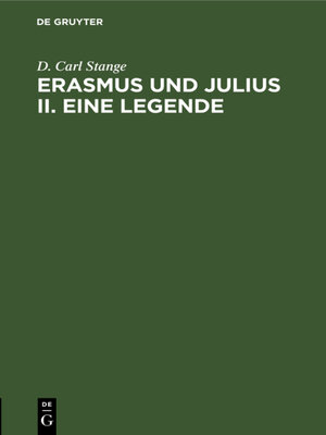 cover image of Erasmus und Julius II. Eine Legende